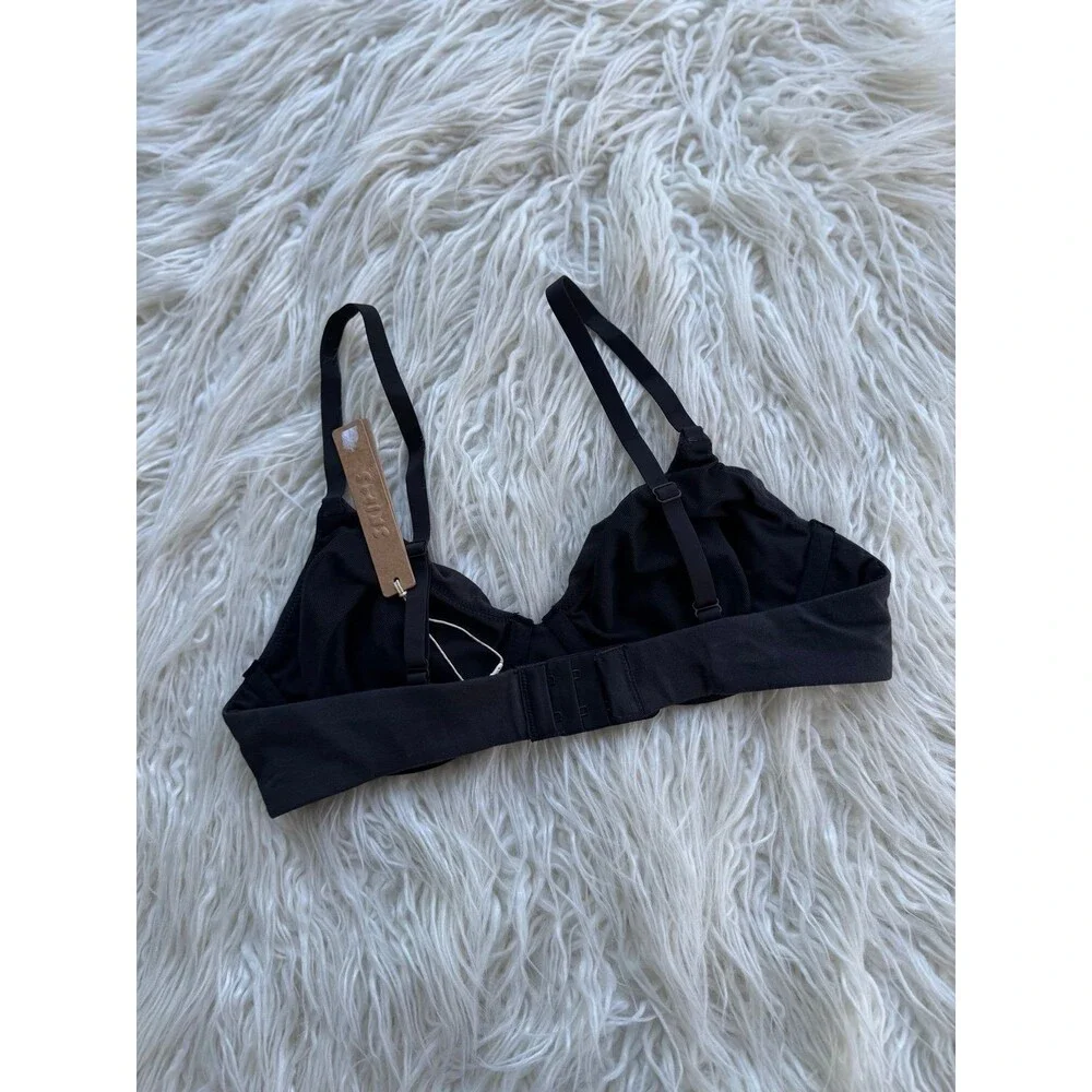 Skims Cotton Jersey T-shirt Bra Soot Size 34C - Picture 6 of 7